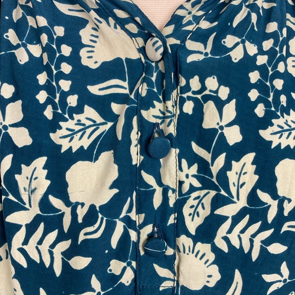 Natalie Martin Remy Teal Blue Floral Silk Blouse - Picture 10 of 11